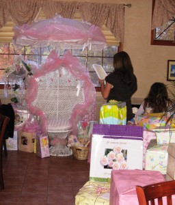 CHAIR, UNBRELLA, AND WISHING WELL IN PINK RENTAL